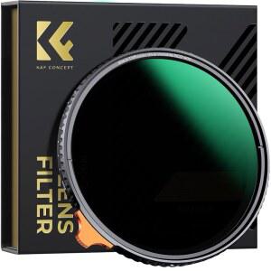 [미국배송] K&F 컨셉 77MM 블랙 디퓨전 미스트 1/4 이펙트 및 가변 ND2-400 (1-9 스톱) ND 렌즈 필터 2 IN 1 퍼터 조정 카메라 렌즈용 다기능 28 멀티 코팅(나노-X 시리즈)