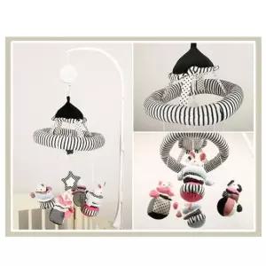 멜로디완구 도형흑백모빌 오르골포함 멜로디 봉제인형 신생아모빌