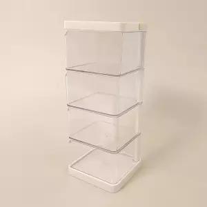 회전형 4단 정리함 화장대 수납함 악세사리 보관함 데스크탑 정리 소품 박스