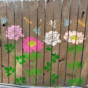 야외 정원을 위한 대형 꽃 울타리 스텐실 추가 모란 레이스 템플릿 나무 가구 벽 벽화 (펜스10)