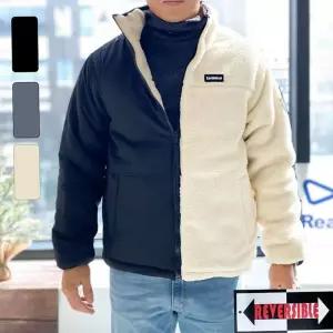 다운패딩점퍼 남성 리버시블 양면 하이넥 양털 자켓_WSJ202