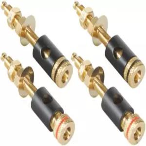 부품 익스프레스 바인딩 포스트 바나나 잭과 1인치 스레드 2쌍 블랙 골드