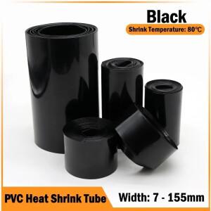 1M~20M 검정색 PVC 열 수축 튜브 팩 18650 Lipo 배터리 7mm ~ 155mm 절연 필름 랩  케이스 보호 케이블 슬