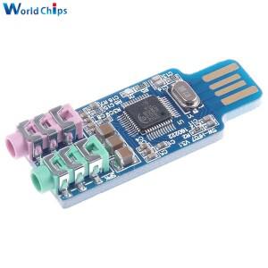노트북 컴퓨터용 외부 사운드 카드 칩 보드 CM108 USB 모듈  드라이버 3.5mm 마이크 잭