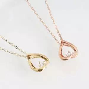 목걸이 14K 큐빅 물방울 링 금 펜던트 주얼리