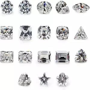 진강주오 1세트 18가지 다른 모양의 화이트 큐빅 지르코니아 합성 보석 AAAA 루즈 CZ 스톤 주얼리 제작용