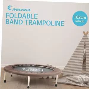 실내운동기구 IW 이중 접이식 밴드타입 트램폴린 브라운 102cm