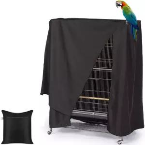 스카이워 버드 앵무새 케이지 커버 방수 선 스퀘어 롤링 스탠드 굿나잇 새장 보호 커버(35x25x47in)