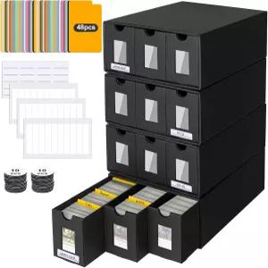 커맨더 디스플레이용 트레이딩 카드 보관함 12000개 이상 48개의 칸막이가 있는 덱 박스 카드보드 라벨 및