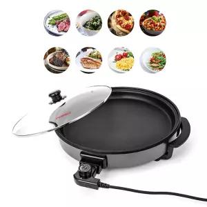 대용량 잔치팬 다용도 생선 피자팬 5단계온도조절 대형 원형 멀티팬