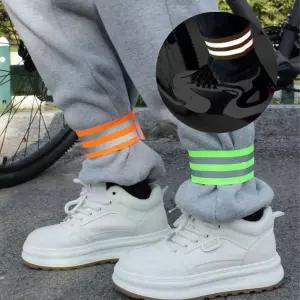 2개 한세트 반사판 안전밴드 발목 팔목 밴드 야간 조깅 러닝 작업 자전거 오토바이 운동