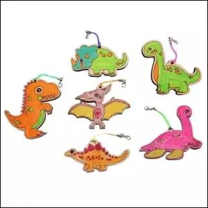 DOMOA 공룡 열쇠고리 만들기 키트 6종 세트 과학 조립형 학습용 DIY 교구