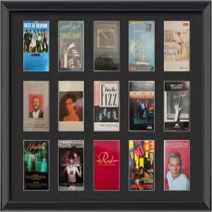 카세트 테이프 보관 섀도우 박스 디스플레이 스탠드 프레임 및 케이스 랙 캐비닛 15개 음악 오디오