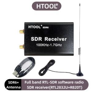 SDR6 풀 밴드 수신기 100KHz-1.7GHz 고성능 RTL-SDR RTL2832U 칩 기반