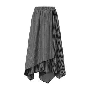 BNX 허리밴딩 배색 포인트 롱 스커트 BX3SK005L0