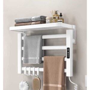 타올워머 가정용 수건걸이 수건 욕실 방수 4단 워머 흰색 55X35 회색 원터치 거치대