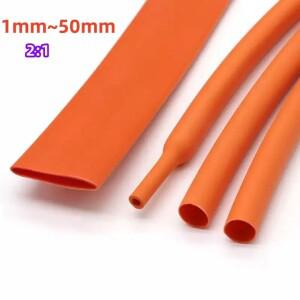 1/3/5M 21 열 수축 튜브 주황색 직경 1mm ~ 50mm 와이어 수리 DIY 케이블 보호기 슬리브 랩