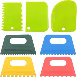 핀비 7PCS 컬러 페인트 스크레이퍼 세트 플라스틱 도구 유화 팔레트 나이프 아트 크림 (색 혼합물)