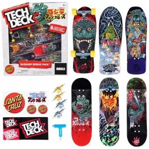 TECH DECK, Godzilla Sk8shop 핑거보드 보너스 팩, 수집용 및 맞춤형 미니 스케이트보드, 만 6세 이상 아동