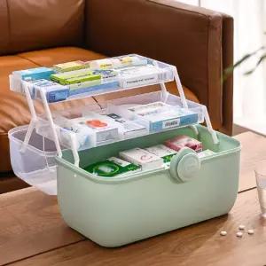 투명 응급약통 가정용 구급상자 휴대용 구급함 사무실 안전약품 정리함