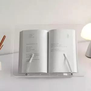 아크릴 13단높이조절 투명책거치대 멀티북스탠드 투명독서대