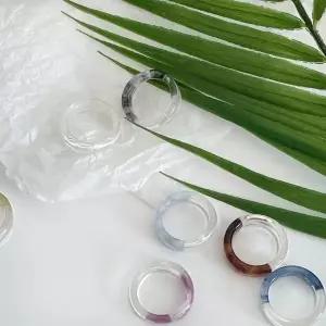 [셀러허브]국내제작 반지 호마이카 투명 클리어 마블 레이어드 데일리 포인트 비비드 여름 (S35130524)