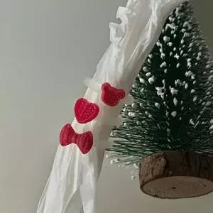 [셀러허브]크리스마스 호마이카 하트 테디베어 리본 반지 우정링 소품샵 겨울 가을 벨벳 패 (S35130646)