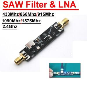 활성 SAW 필터 및 LNA RF 저잡음 증폭기 433Mhz 868Mhz 915Mhz 1090Mhz 2.4Ghz WIFI SDR ADS-B LORA 헬륨