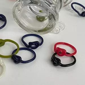 [셀러허브]마블 컬러 비비드 프레젤 꼬임 호마이카 반지 링 호마이카 고급 플리마켓 소품 (S35130841)