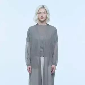 유닛라이트브라운 린넨 블렌디드 사이드 오픈 가디건 UFKKCA25LN42