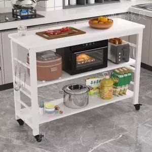 이동조리대 서랍형 전자렌지 심플 주방 월넛 층 프레임연한 보조 검정 선반