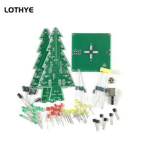 LOTHYE LED 스피커 호환 분위기 키트 다채로운 3D 트리 DIY 전자 플래시 회로 3 차원