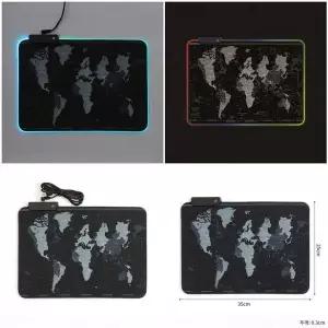 LED 590OIR83 마우스패드 세계지도 RGB 조명 논슬립 게이밍패드