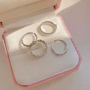 [셀러허브]AFIR0665 여성 패션 실버 반지 4개 세트 실반지 레이어드 (S39081606)