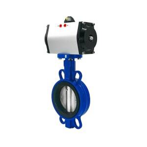 공압 버터플라이 밸브, D671X-10, 16 웨이퍼 타입, 구형 Lnk 304, 스테인리스 스틸 퀵 차단 DN40, 80/100-3