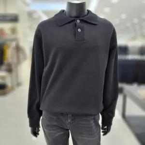 파렌하이트지이크 블랙 니트 카라 배색 맨투맨 티셔츠 FJI3102_JK