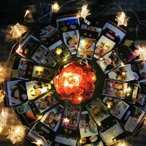 서프라이즈 박스 기프트 선물 포장 여자가 프로포즈