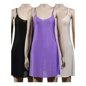 끈조절 원피스 슬립 세로 골지 천연인견 소재 란제리