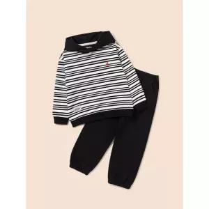빈폴 키즈 스트라이프 후드 스웨트 셔츠 상하세트 블랙 BI6141U125 399770