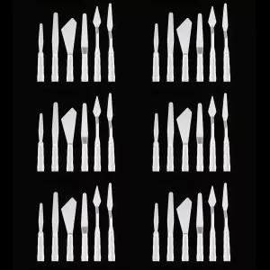 럭키시비아 6세트 팔레트 나이프 세트 페인팅을 위한 플라스틱 주걱 아트 도구