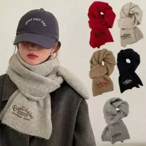 커플 니트 머플러 남자 여자 두꺼운 목도리