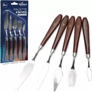 블루버드 5피스 스테인리스 스틸 페인트 팔레트 나이프 세트 오일 캔버스 아크릴 페인팅 및 모델링