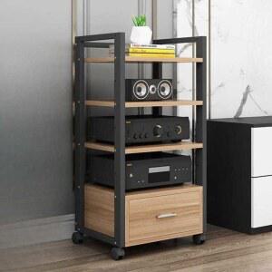 오디오 선반 우드 캐비닛 진열대 장식장 스피커 화이트 3단