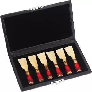 바순 케이스 안스 파고토 커스터디아 박스 PU 가죽 커버 블랙 컨테이너 6개의 리드 중간 하드