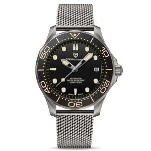 [미국배송] 파가니 디자인 007-모델 남성용 자동 다이빙 시계 NH35 무브먼트 스테인리스 스틸 소재 회전 세라믹 베젤 사파이어 돔 미러 100M 방수 메카닉 셀프 와인딩 손목시계