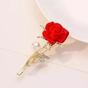 [셀러허브]브로치 예쁜 장미 옷핀 다이아몬드 정장 코트 매너핀 (S41511761)
