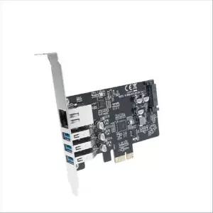 PCIe 301YYU81 카드 USB 3.0 3포트 5Gbps RJ45 1포트 랜카드 L