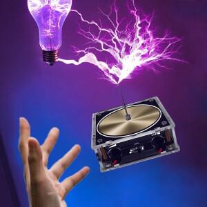 음악 테슬라 호환 코일 BluetoothAUX 듀얼 모드 뮤직 박스 인공 번개 터치 가능 오디오 입력 과학 실험