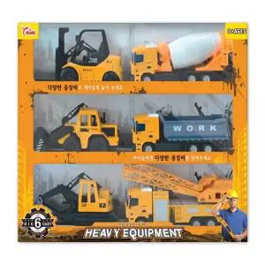 유치언 중장비 직업 행동 놀이 완구 6p 중장비트럭 굴삭기 역할놀이 덤프트럭 토이