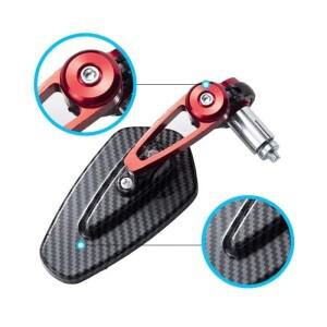 범용 바이크 오토바이 백미러 카본 파이버 패턴 핸들바 개조형 반전 후방 거울 액세서리